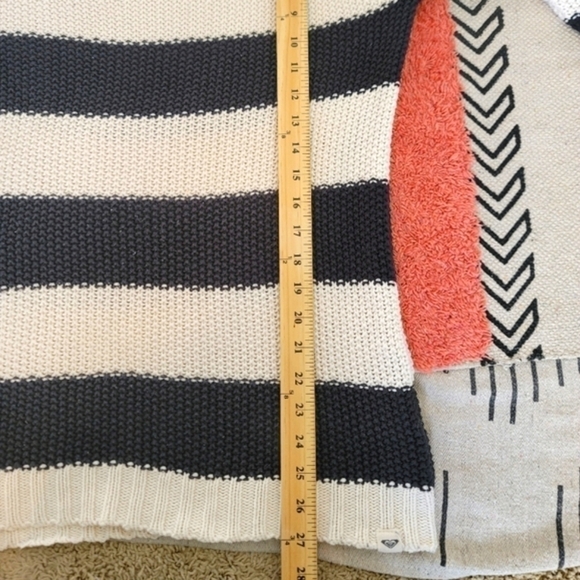 ROXY CHUNKY STRIPED SWEATER, SZ LARGE - Picture 13 of 13